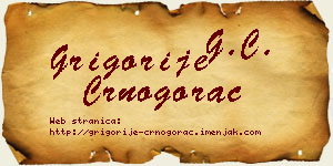 Grigorije Crnogorac vizit kartica
